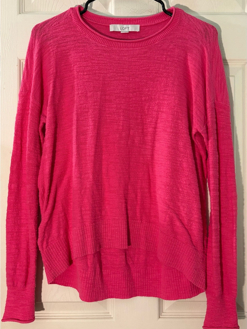 LOFT Bright Fuchsia Crewneck Sweater